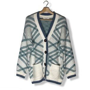 Soft Knit Preppy Print Cardigan